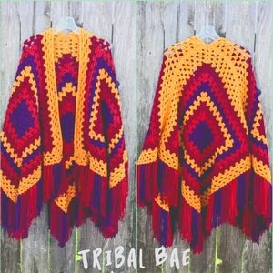 Fall For Me Hand Crafted Crochet Ruana by Tribal Bae